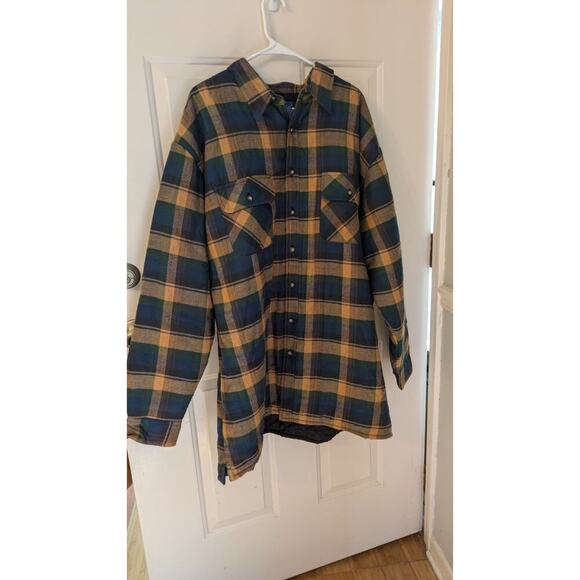Vintage Towncraft Flannel Shacket Mens 2XLT Plaid Quilted Chore coat Barn coat
